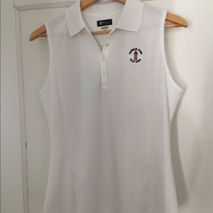 White golf shirt